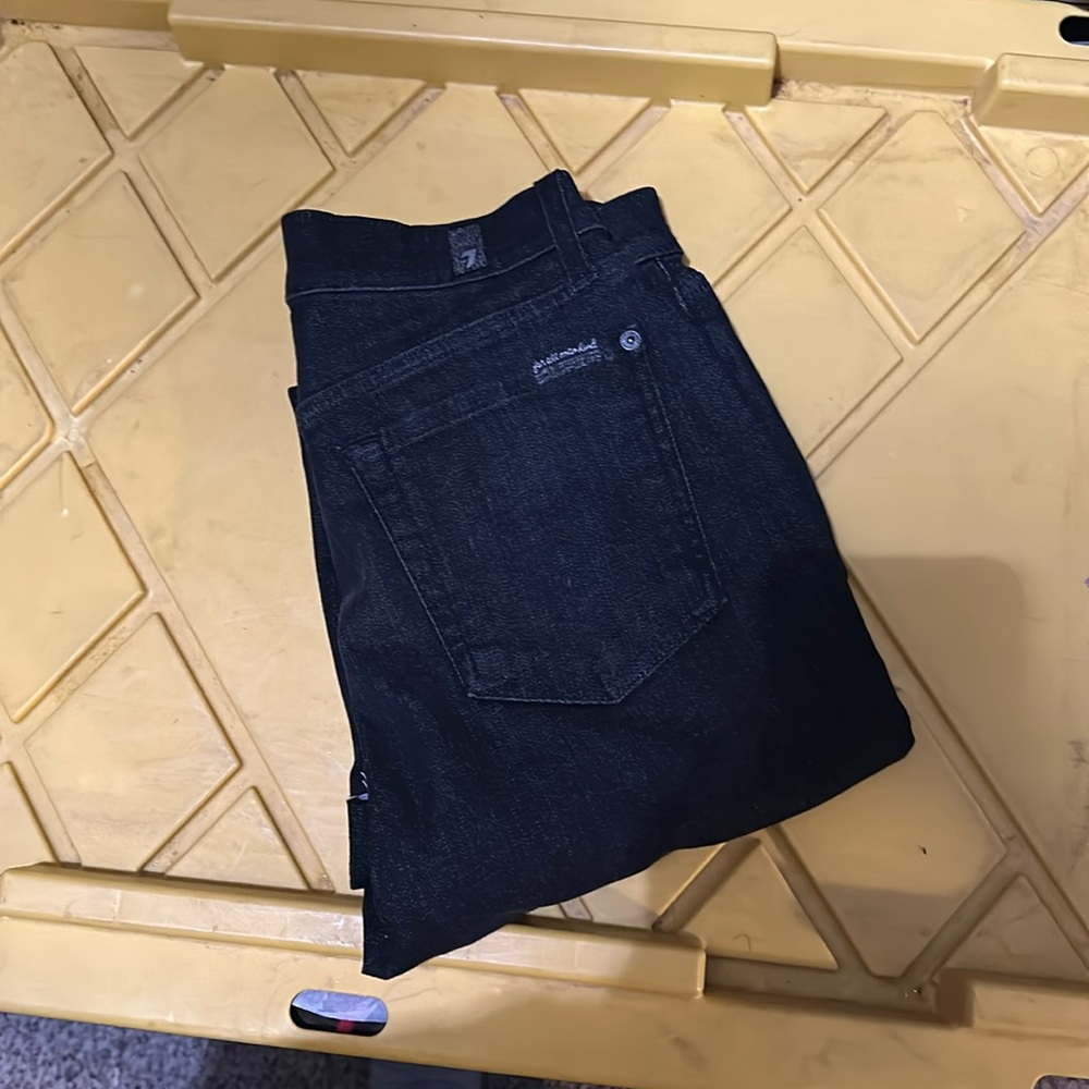 Black jeans raw edge bottoms